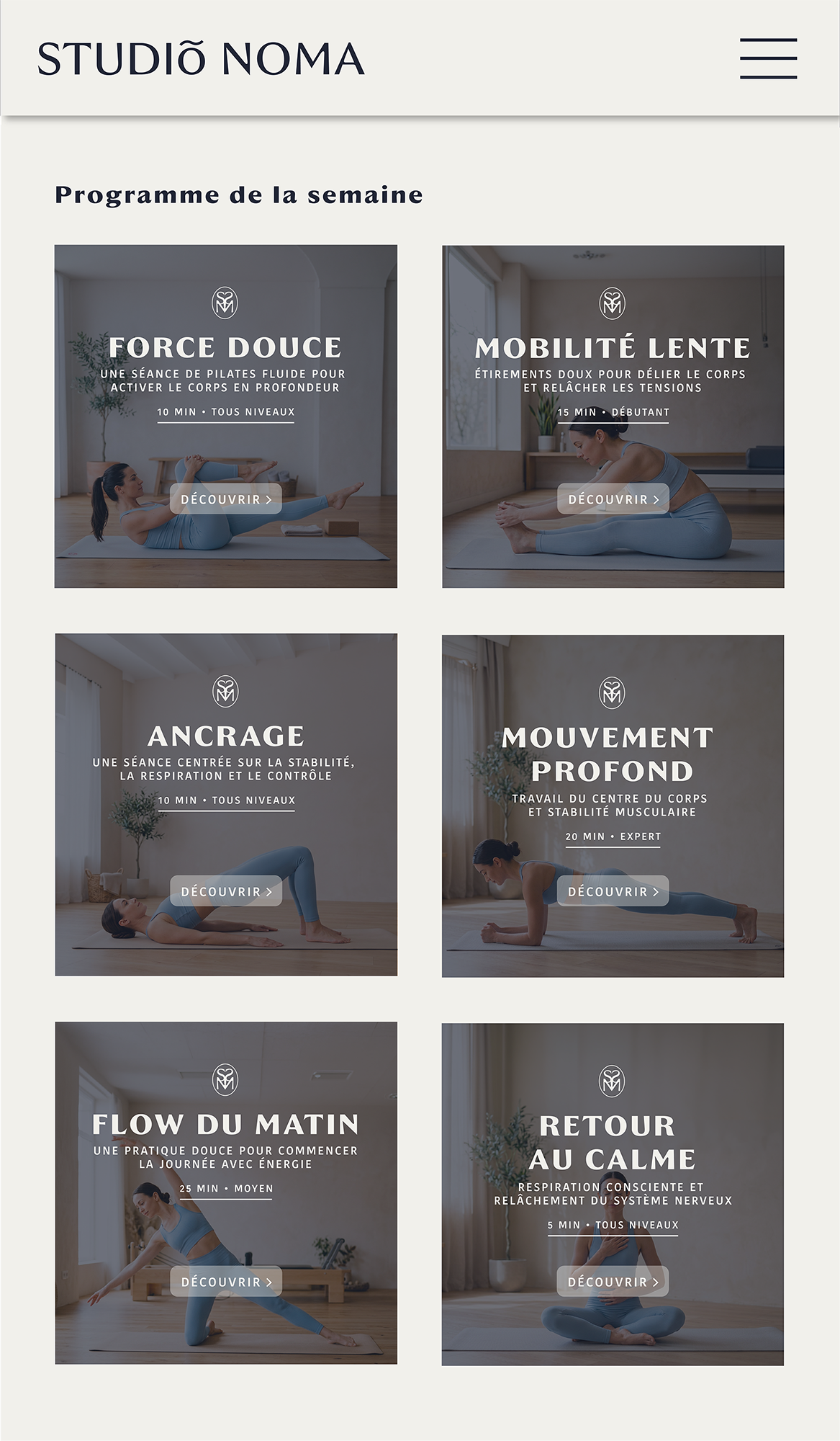 Programme Application Mobile Séances